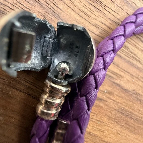 Pandora Purple Braided Leather Bracelet 19cm - Picture 4 of 4